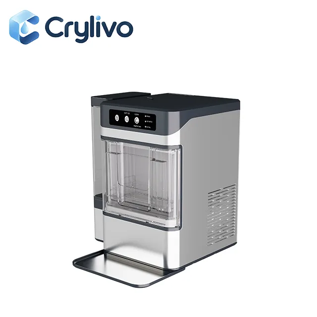 Crylivo 15kg Countertop Nugget Ice Maker with 3L Side Water Tank